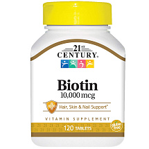 21st Century Biotin Tablets 10000 mcg