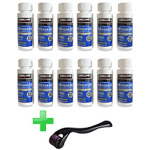 Лосьон Minoxidil Kirkland 5% для роста волос + ДЕРМАРОЛЛЕР в подарок - 12 флаконов