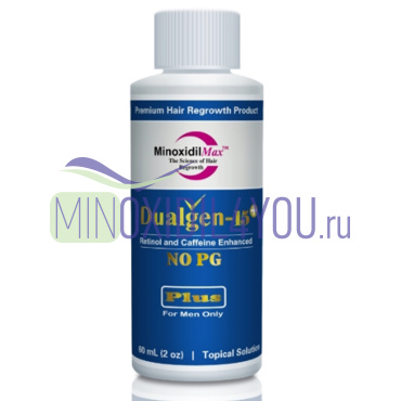 Миноксидил 15% + Финастерид 0,1 %; Dualgen 15 Plus No PG (Дуалген 15+ No PG) с азелаиновой кислотой